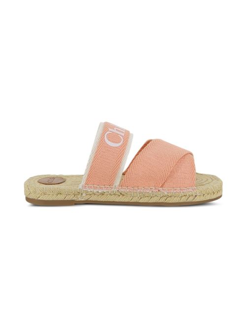 Ciabatte bambina Chloé rosa con fasce incrociate Chloe' Kids | C2088543A